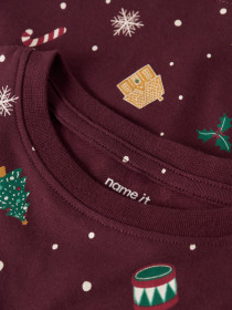 NAME IT Jule Natsæt Vismas Burgundy